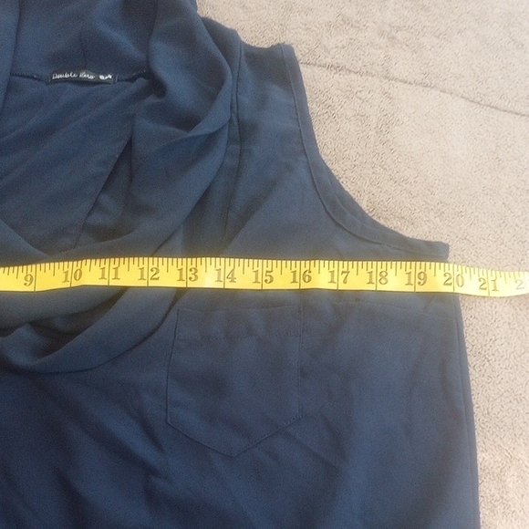 Double Zero Blue Draped Tank Top Sz L - Picture 8 of 10